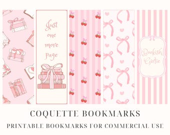 Coquette Printable Bookmarks Digital Bookmarks Cute Pastel Bookmarks Download Girls Romance Bookmarks Pink Bow Aesthetic Book Lover Gift