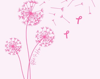 Löwenzahn Brustkrebs PNG Bundle Rosa Löwenzahn Clipart Brustkrebs Bewusstsein PNG niemals PNG Set Brustkrebs Kämpfer Clipart
