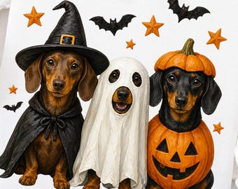 Halloween Dachshund PNG Cute Wiener Dog PNG Spooky Season Halloween Design Doxie Dog Shirt Graphic Fall Dachshund T Shirt PNG Digital File