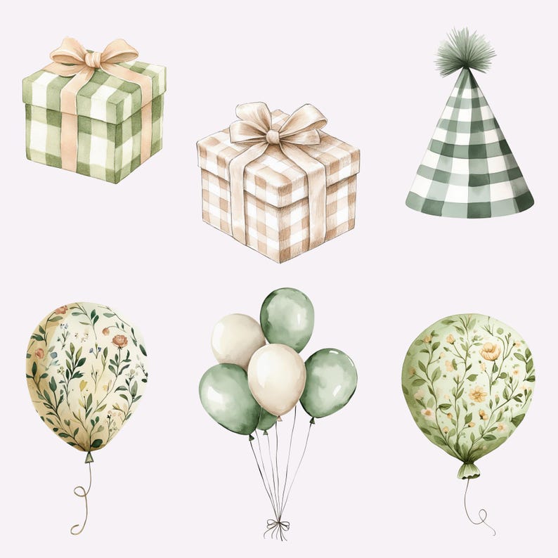 Silly Goose Clipart Goose Party PNGs Watercolor Birthday Baby Shower Nursery Clipart Vintage Cottagecore Spring Wildflowers Commercial Use image 5