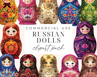 Russian Nesting Dolls Clipart Matryoshka Doll Clipart PNG Printable Dolls Clipart Cute Dolls Clip Art High Resolution For Commercial Use