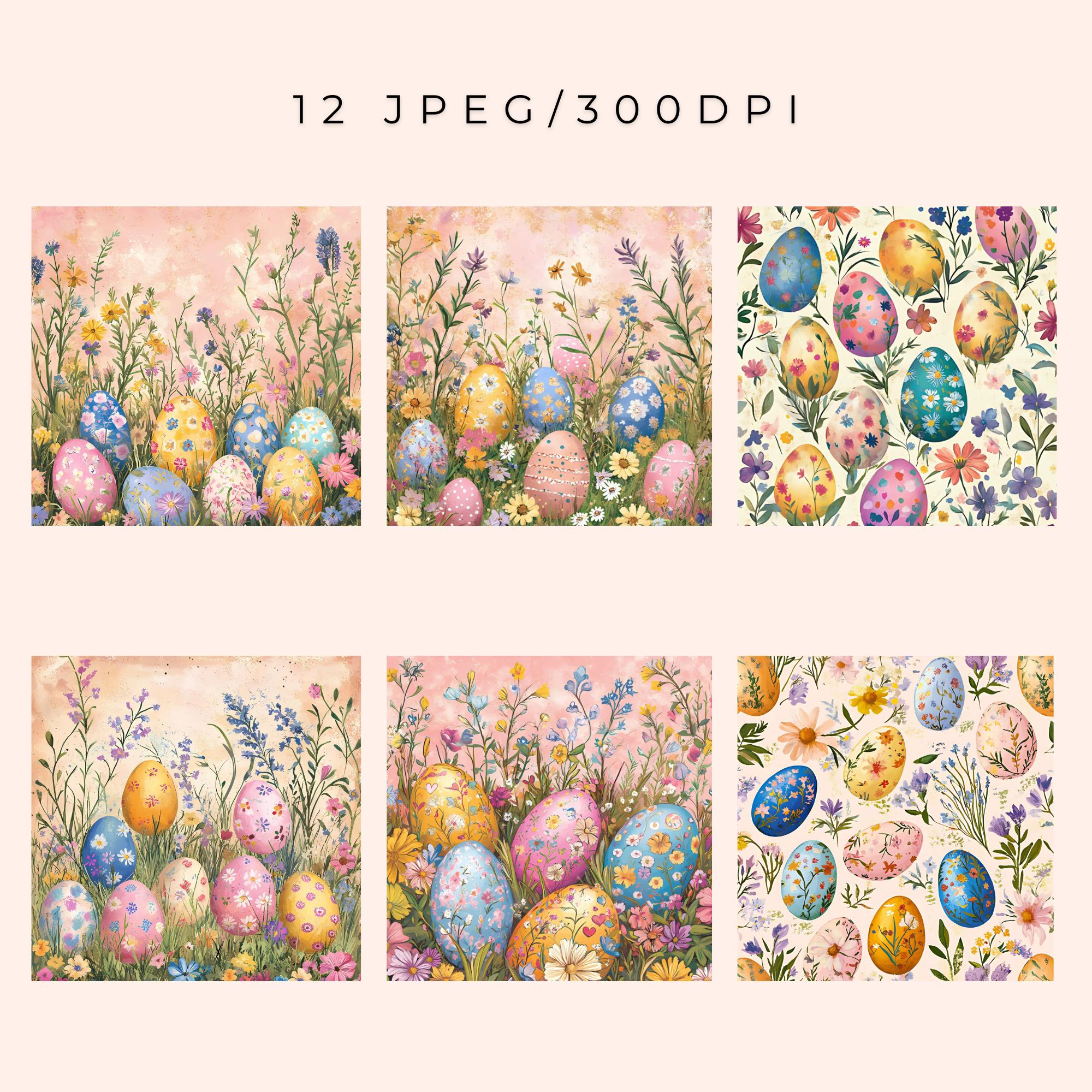 Easter Digital Paper Bundle Printable Easter Digital Paper JPG Pastel ...