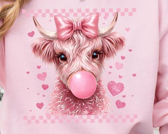 Highland Cow PNG Coquette Valentine png Design Heifer Valentine Country Clipart Howdy Valentine Sweatshirt png Country Cow Digital Download