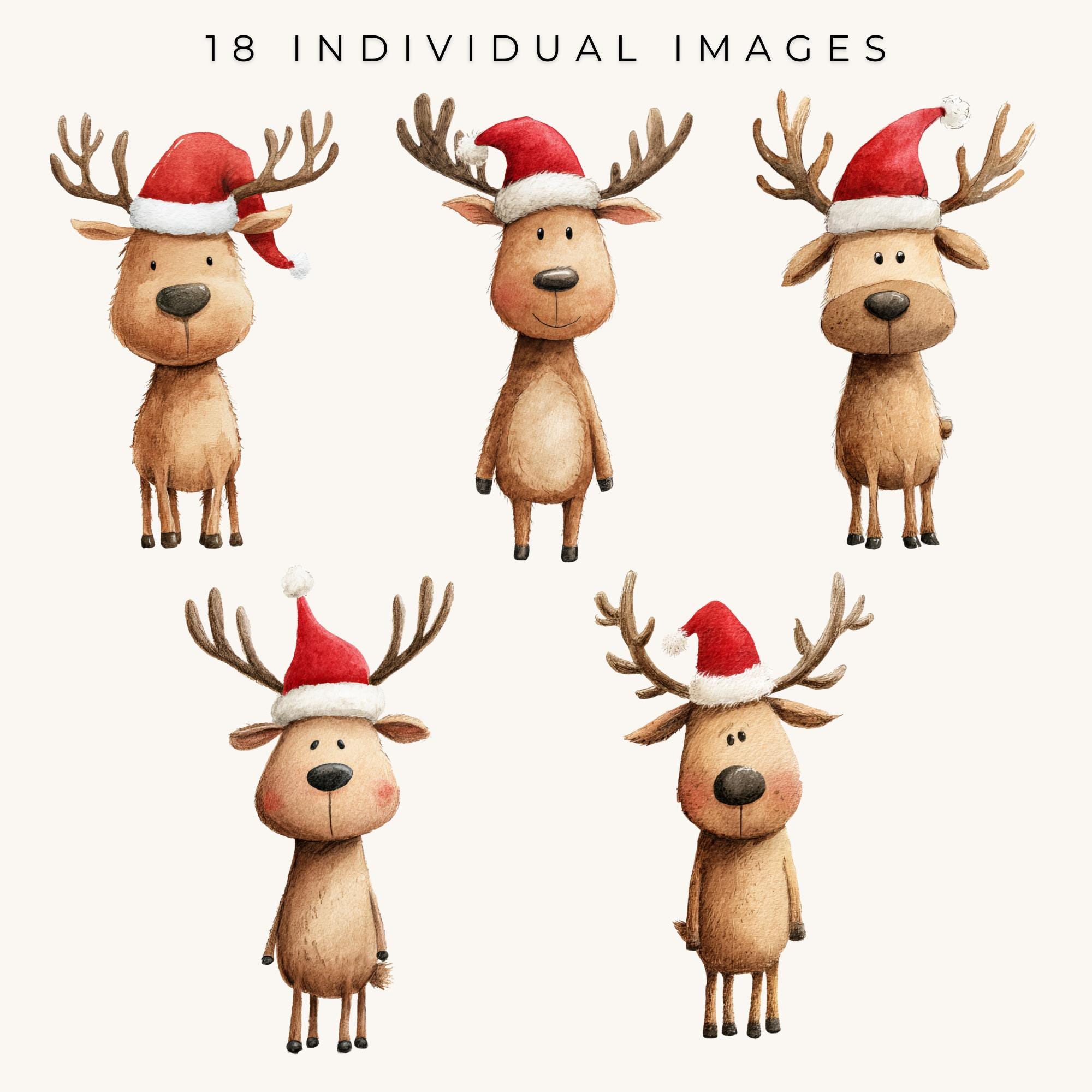 Cute Santa Watercolor Clipart Cute Christmas Clipart PNG Santa Claus ...