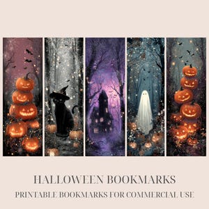 Halloween Printable Bookmarks Spooky Bookmarks Digital Download Ghost Bookmarks Printable  Autumn Bookmarks Book Lover Gift Instant Download