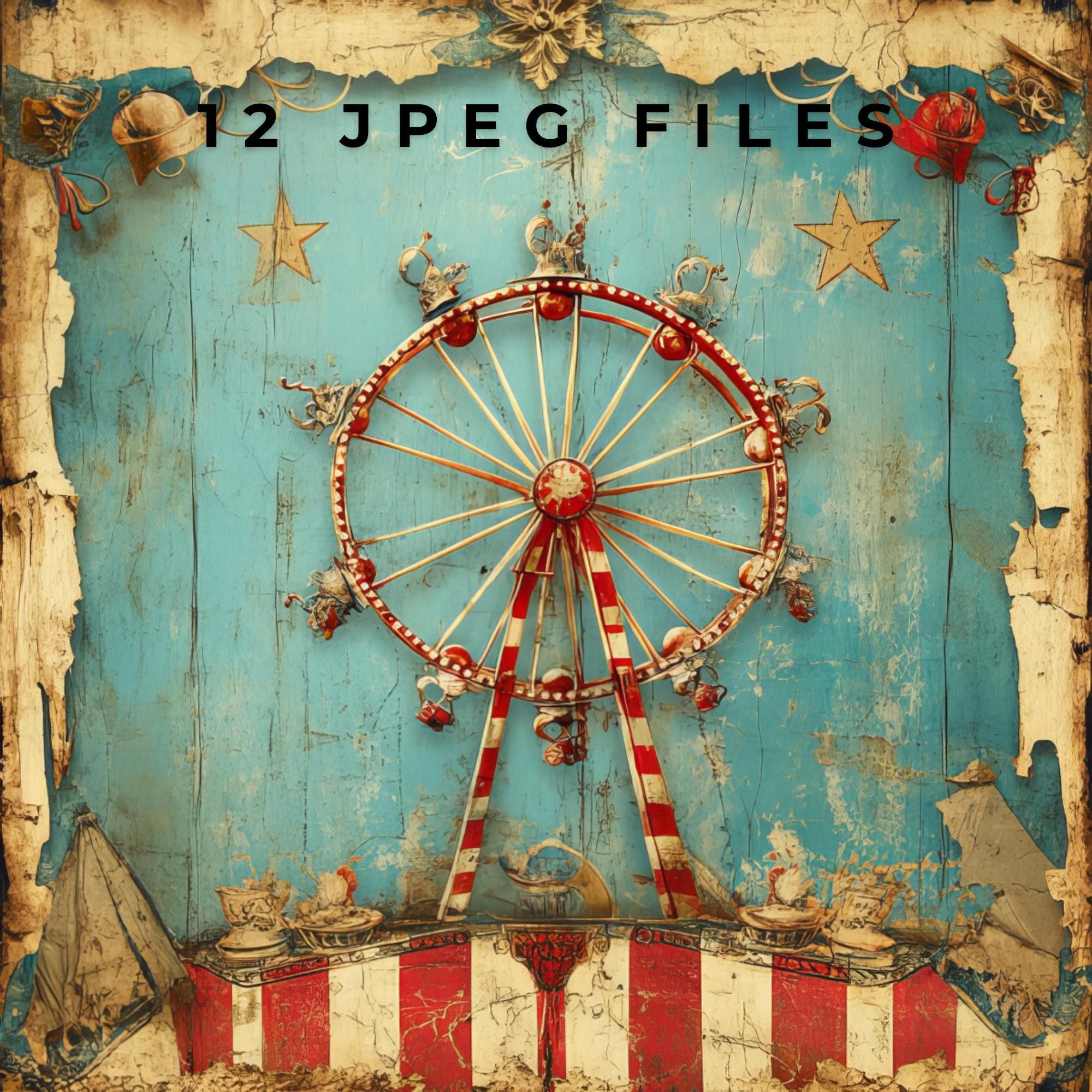 Vintage Circus Clipart Bundle Whimsical Circus Backgrounds JPG Circus ...
