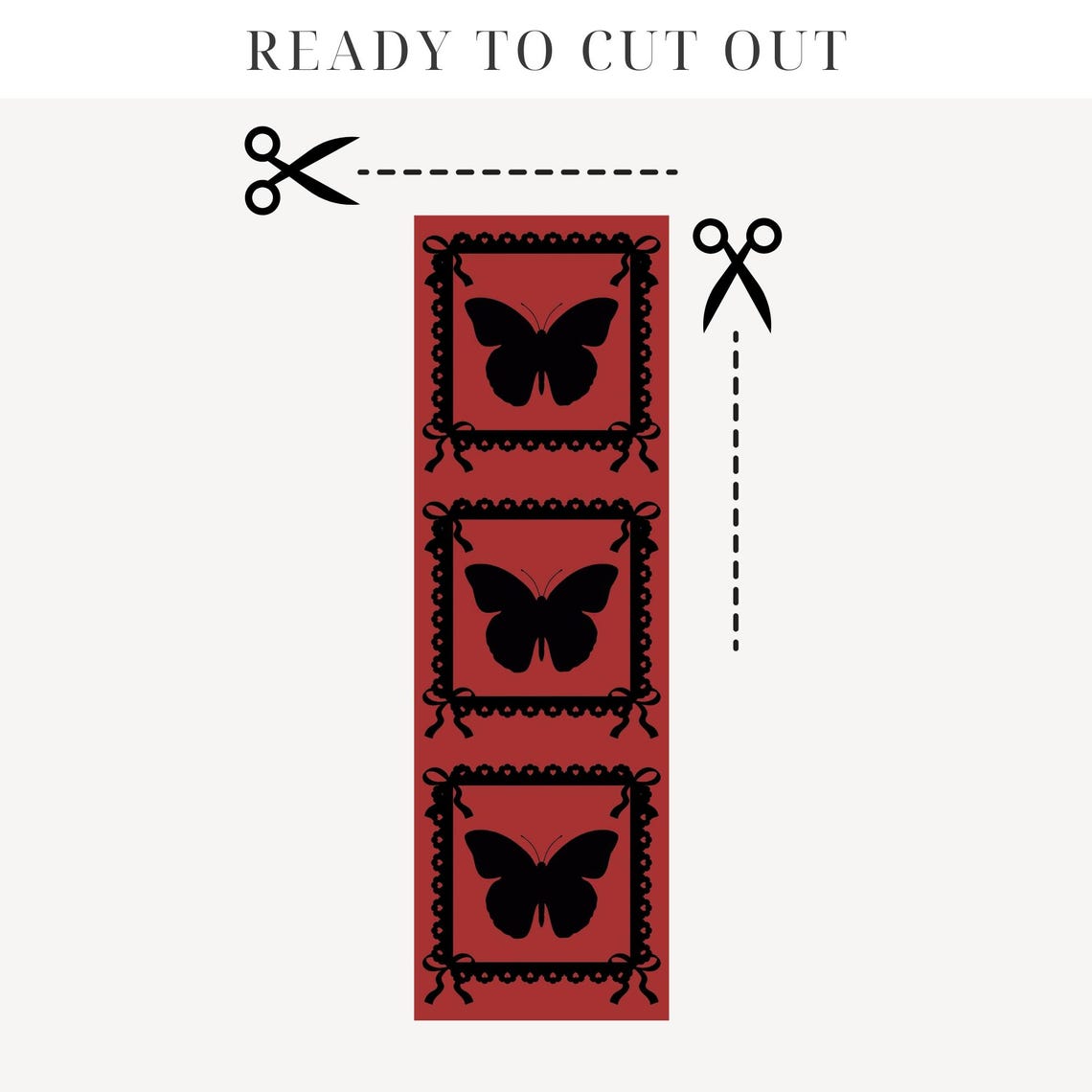 Set of Coquette Printable Bookmarks Cute Red and Black Bookmarks ...