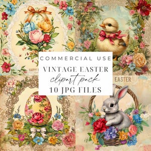 Joyeuses Pâques Clipart aquarelle Pâques Clipart JPG Pâques graphiques vintage Pâques imprimable lapin de Pâques Clipart papier artisanat Scrapbooking