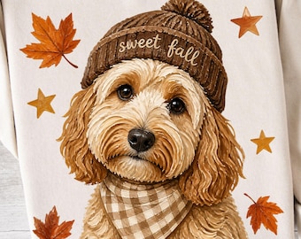 Cute Fall Dog PNG Pumpkin Dog PNG Dog Mom Fall Shirt PNG Doodle Dog Autumn Design Thanksgiving Graphic Girl Fall Digital Download