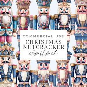 Natal Quebra-nozes Clipart PNGs Aquarela Quebra-nozes Clipart Fundo Transparente Quebra-nozes Azul Gráficos Download Instantâneo Imprimível