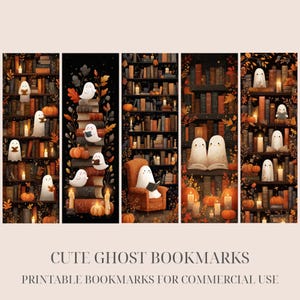 Printable Halloween Ghost Bookmarks 8 Printable Cute Spooky Ghost Bookmarks Funny Halloween Bookmarks Digital Download Book Lover Gift