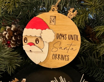 Christmas Countdown Santa Ornament