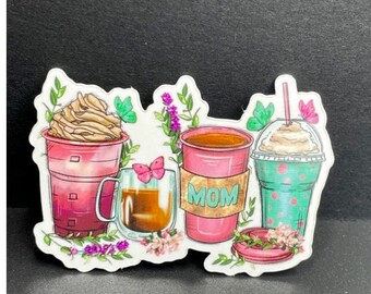 Mom Coffee Sticker, Coffee Sticker, Book Sticker, Kindle Sticker, Bookish, Decal for kindle/Laptop, Sticker, Book Theme, Booktok Sticker