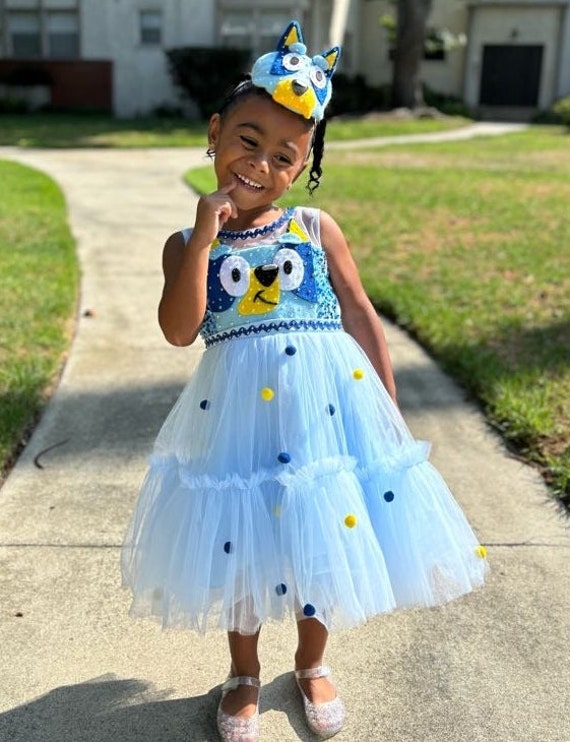 Bluey Inspired Tutu Dress: Girls' Costume Party Dress