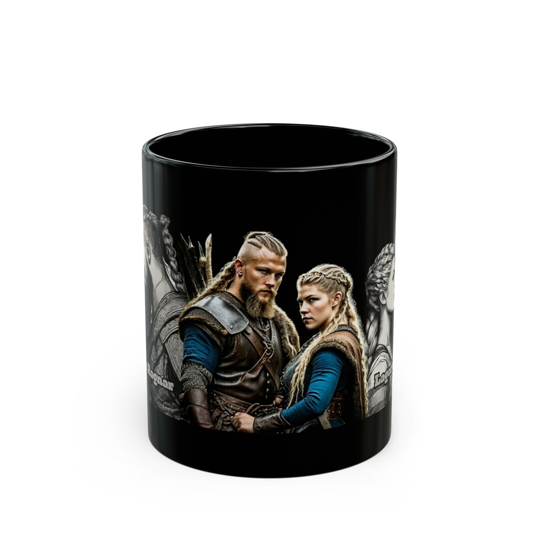 Stylish Black Coffee Mug for Viking Lovers, Nordic Drinkware