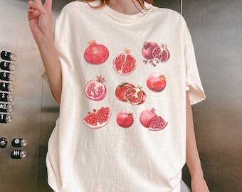 Pomegranate Shirt, Pomegranates Shirt, Pomegranate Graphic Tee, Vintage Graphic Fruit Shirt, Aesthetic Fruit Shirt, Boho Shirt Fruit Tee