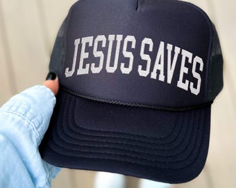 EMBROIDERED Christian Hat, Embroidered Trucker Cap, Jesus Outfit, Christian Hat, Jesus Hat, Trendy Trucker Hat, Christian Trucker Hat, Jesus