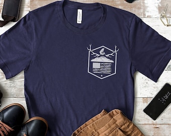 Hunting and Fishing Flag Shirt, American Flag Shirt, Hunting Tee, Fishing Shirt, Hunting Lover Gift, USA Fishing T-Shirt, Hunting Gift