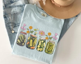 Vintage Canned Pickles Shirt, Pickle T-shirt, Pickle Lover Shirt,Pickle Jar Shirt, Canning Season Shirt, Gift for Gardener, Homemade Pickles