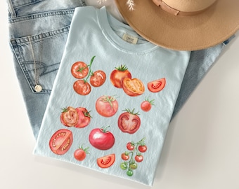 Tomato Shirt, Plant Lover Shirt, Tomato Tee, Vintage Graphic Tees, Foodie Shirt, Clothing Foodie Gardening Gift, Foodie Gift, Gardening Gift