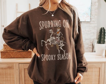 Cowboy Halloween Shirt, Western Halloween, Skeleton Sweatshirt, Skeleton Gift, Spooky Season Sweatshirt, Funny Halloween Shirt, Spooky Gift