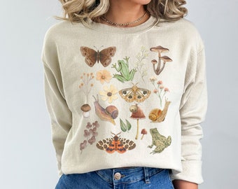 Goblincore Shirts, Vintage Trendy Shirt, Cottagecore Shirt, Snails Shirt, Frogs Shirt, Moth Shirt, Butterfly Shirt, Weirdcore Shirt, Gifted