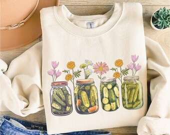 Vintage Canned Pickles Shirt, Pickle T-shirt, Pickle Jar Shirt,Pickle Lover Shirt, Canning Season Shirt, Gift for Gardener, Homemade Pickles