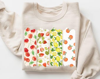 Fruit Sweatshirt, Fruit Shirt, Boho Fruit Shirt, Vintage Graphic Fruit Shirt, Oversized Sweatshirt, Trendy Crewneck, Summer Shirt, Foodie