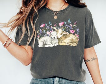 Goats Shirts, Goat Lover Shirt, Cute Goats Shirt, Farm Animal Shirt, Farmer Girl Shirt, Farm Animal Tshirt for Women, Homestead Shirt, Gift