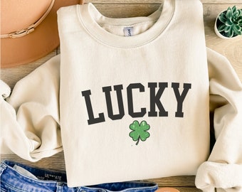 Cute Lucky Sweatshirt, Lucky Crewneck, St. Patricks Day Sweatshirt for Women, Happy Shamrock Shirt, Irish Sweatshirt, St Pattys, Irish Shirt