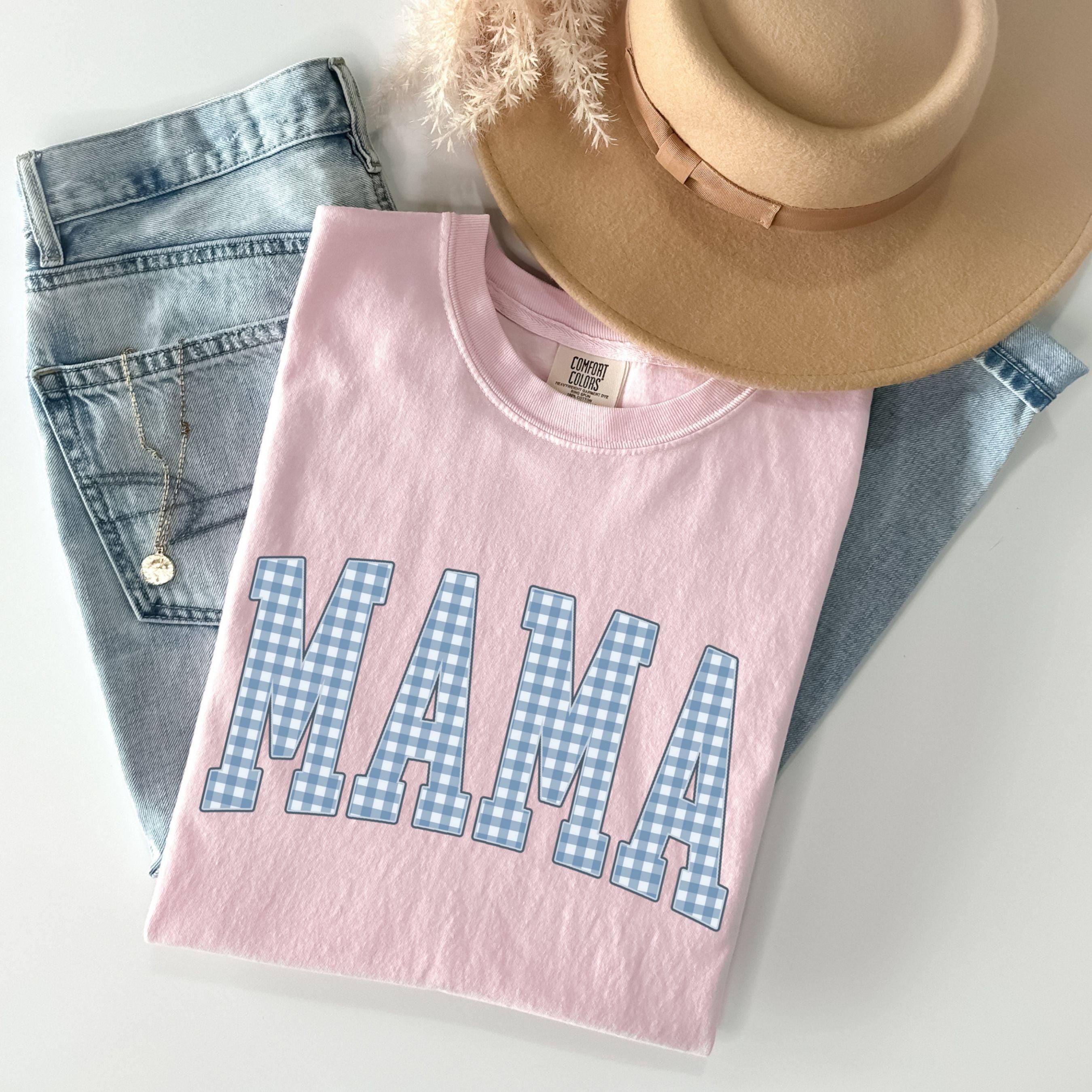 Mama Color:blue Comfort Colors® Mama Shirt, Mothers Day Gift, Cute Mom Shirt, Mama Tee ...