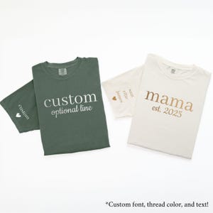 Custom Embroidery Shirt, Personalized Embroidered Shirt, Embroidered Comfort Colors® Shirt, Custom Embroidery Gift, Your Custom Text, Sleeve
