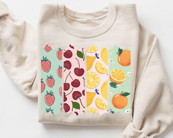 Fruit Shirt, Boho Fruit Shirt, Vintage Graphic Fruit Shirt, Oversized Sweatshirt, Trendy Crewneck, Summer Shirt, Foodie Shirt, Foodie Gift