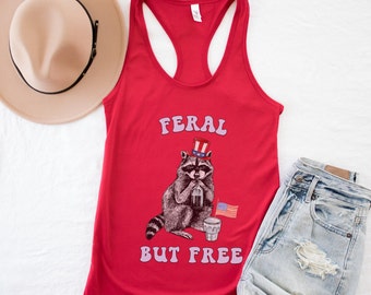 4th Of July Tank Top, Graphic Raccoon Shirt, Independence Day Shirt, Patriotism Shirt, 1776 Shirt, Trendy USA Shirt, American Flag Shirt