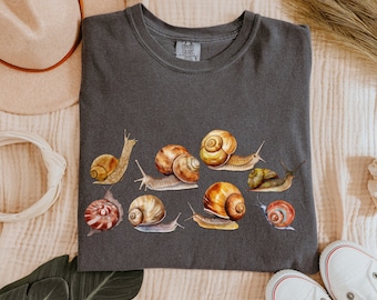 Snails Shirt, Snail Lover, Cottagecore Shirt, Gardening Shirt, Vintage Shirt, Insect Shirt, Nature Lover Shirt, Gift for Gardener, Snails