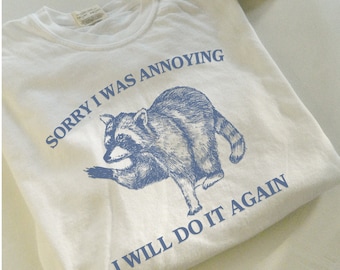 Raccoon shirt, Vintage Raccoon T Shirt, Funny Raccoon Shirt, Nostalgia Shirt, Meme shirt, Y2K Shirt, Mental Health Shirt, Funny Shirt