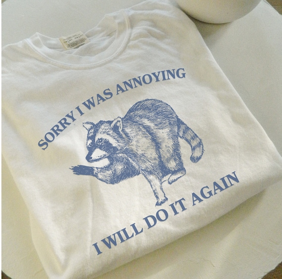 Raccoon shirt, Vintage Raccoon T Shirt, Funny Raccoon Shirt, Nostalgia Shirt, Meme shirt, Y2K Shirt, Mental Health Shirt, Funny Shirt