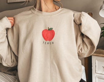 Minimalistic Teacher Shirts, Teacher Sweatshirt, Teach Sweatshirt, Back to School Shirt, Elementary Teacher Shirt, Retro Teacher Shirt, Gift
