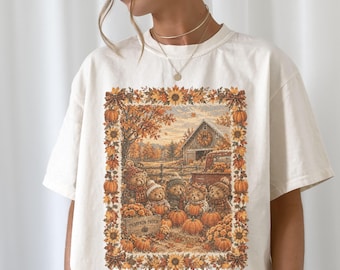 Camiseta vintage de otoño Comfort Colors®, camiseta de calabaza, camiseta de campo de calabazas, camiseta para amantes del otoño, camiseta de otoño, camiseta de Acción de Gracias, otoño vintage de los 90