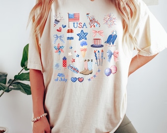 4th Of July Shirt, 4th of July Shirt Women, Women USA Shirt, Patriotic Shirt, Patriotism Shirt, Independence Day Shirt, American Flag Shirt