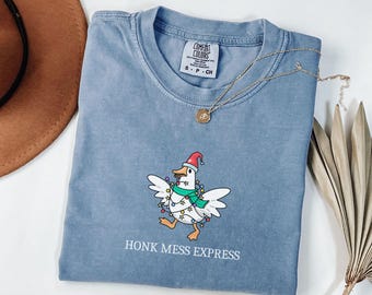 Comfort Colors® Christmas Shirt, Funny Christmas Shirt, Christmas Goose Shirt, Duck Christmas Shirt, Christmas Xmas Shirt, Silly Goose Shirt