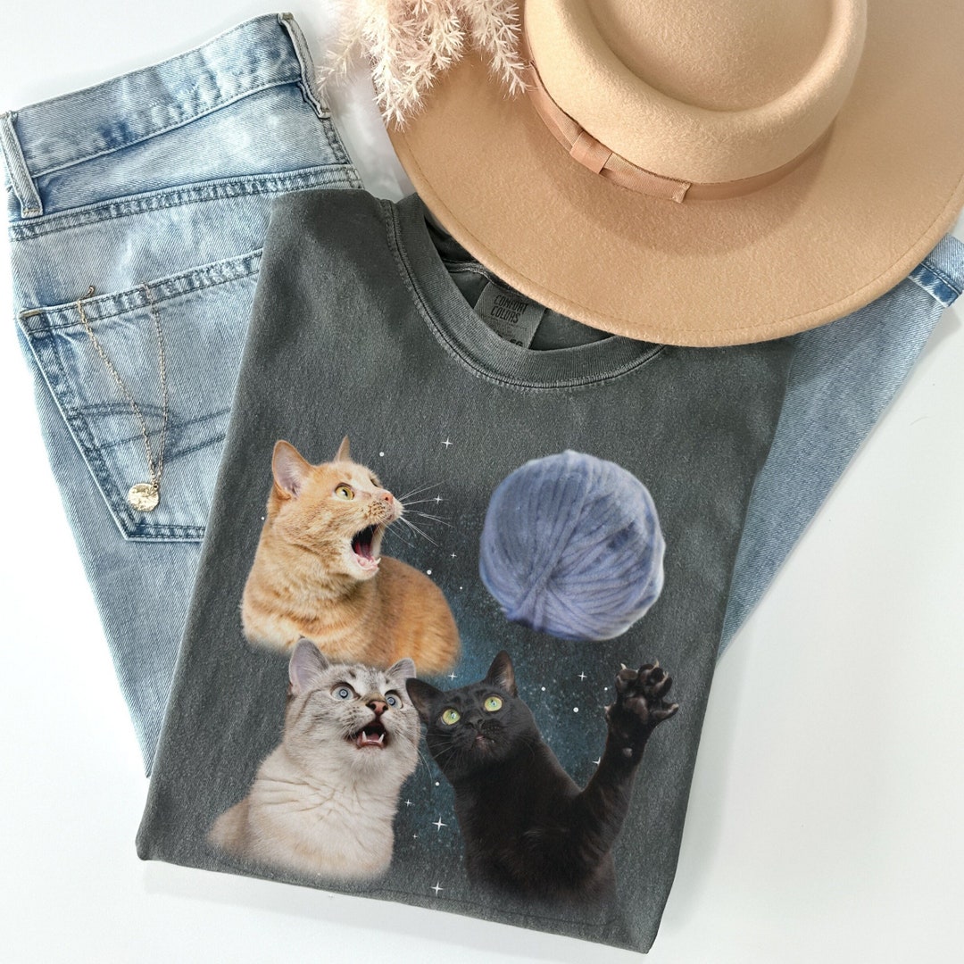 Funny Cat Meme Shirt, Three Cats Vintage Graphic T-shirts, Retro Cat ...