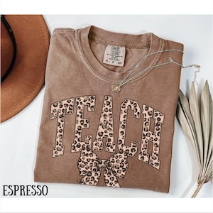 Comfort Colors® Teach Shirt, Leopard Teacher Shirt, Teacher Shirt, Varsity Teacher Shirt, Teacher Gift, Teacher Appreciation Gift, Educator