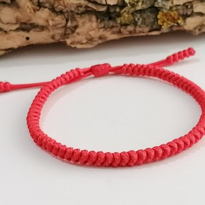 Protection Buddhist Tibetan red bracelet, lucky red string, tibetan red string bracelet, simple cord red bracelet, couple bracelet, evil eye