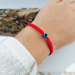 Evil Eye protection bracelet, evil eye red bracelet, red cord bracelet, evil eye bead protection amulet bracelet children men women gift