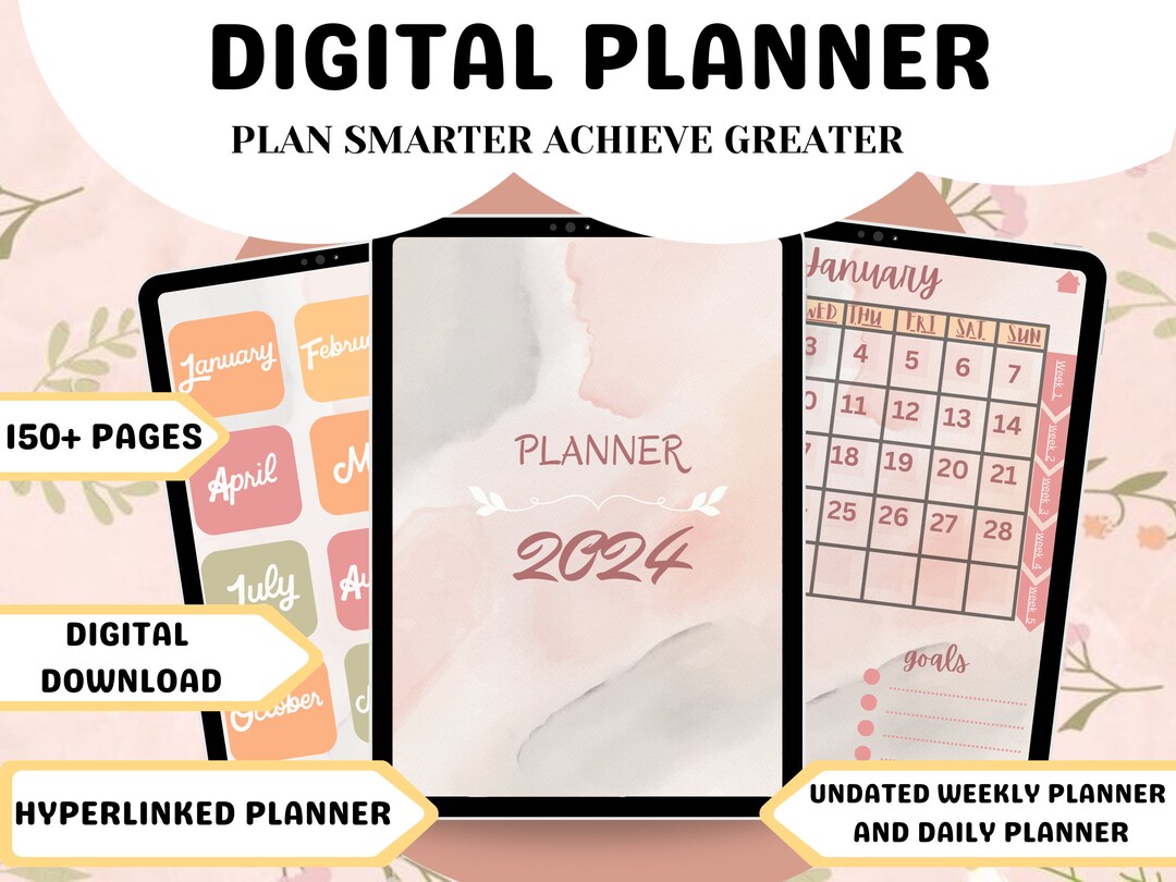 Hyperlinked Digital Planner 2024 - Etsy
