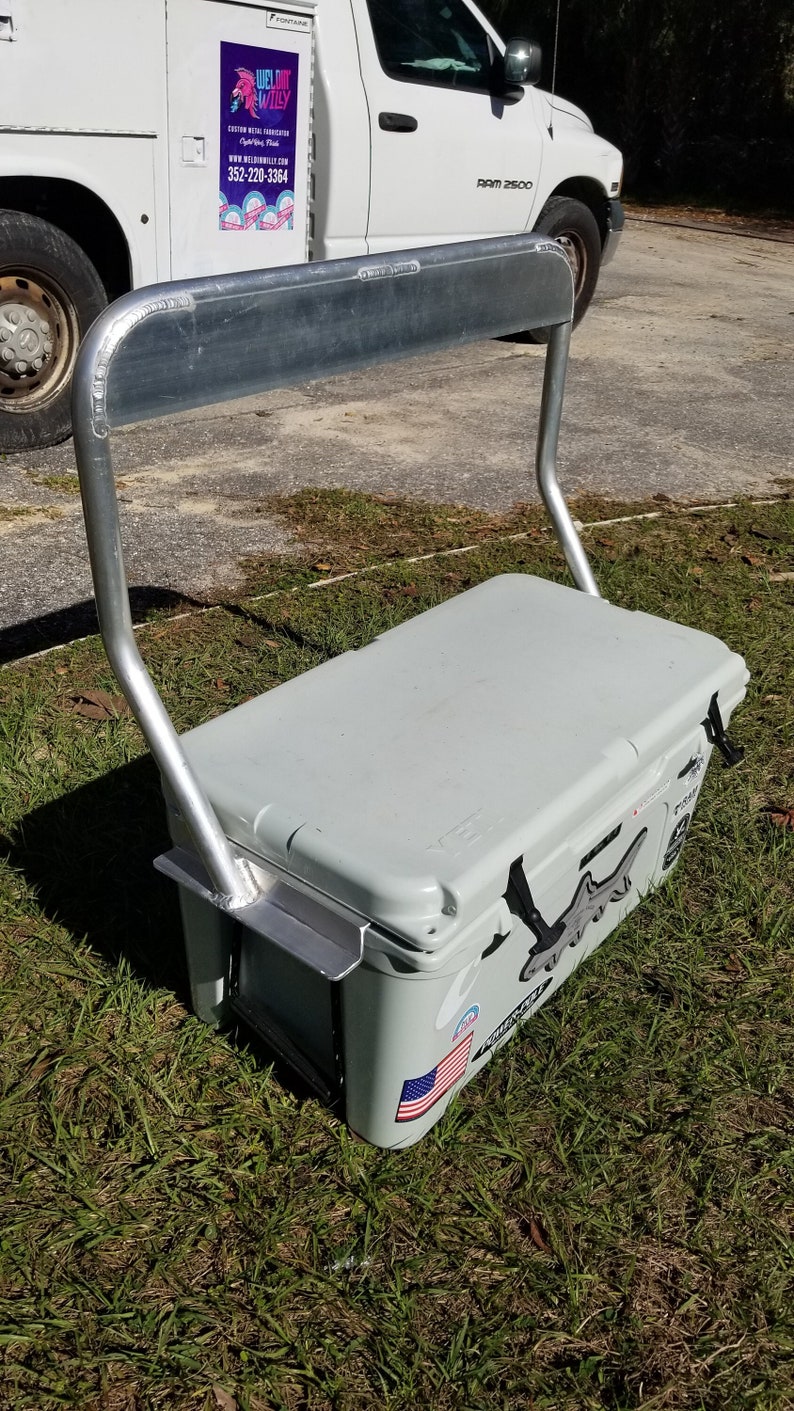 Cooler Backrest Custom Built All Aluminum, Can Build for Yeti Rtic