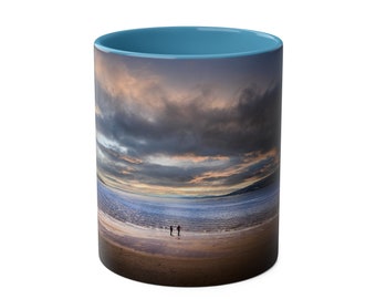11oz Two-Tone Coffee Mug with Beach Vibes - Coastal Design for Tea and Coffee Lovers