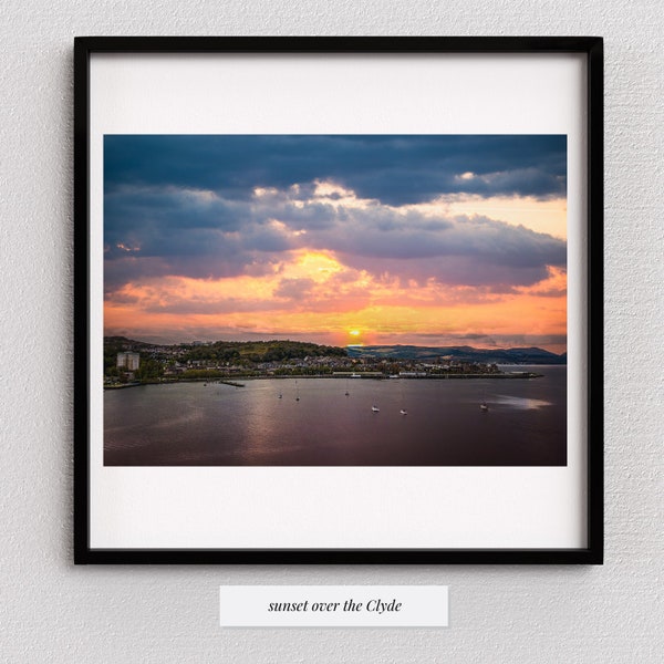 Harbour Sunset photo print - aerial drone photo - landscape photography- wall & home decor