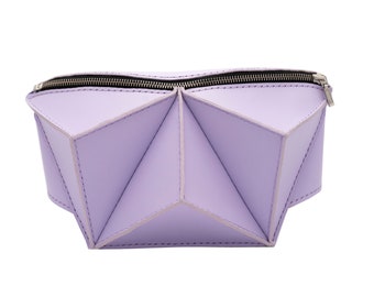 Designer leather bum sling bag fanny pack belt hip bag lavender banana belly bag patterned colour strap bag travel party 3d bag perfect gift